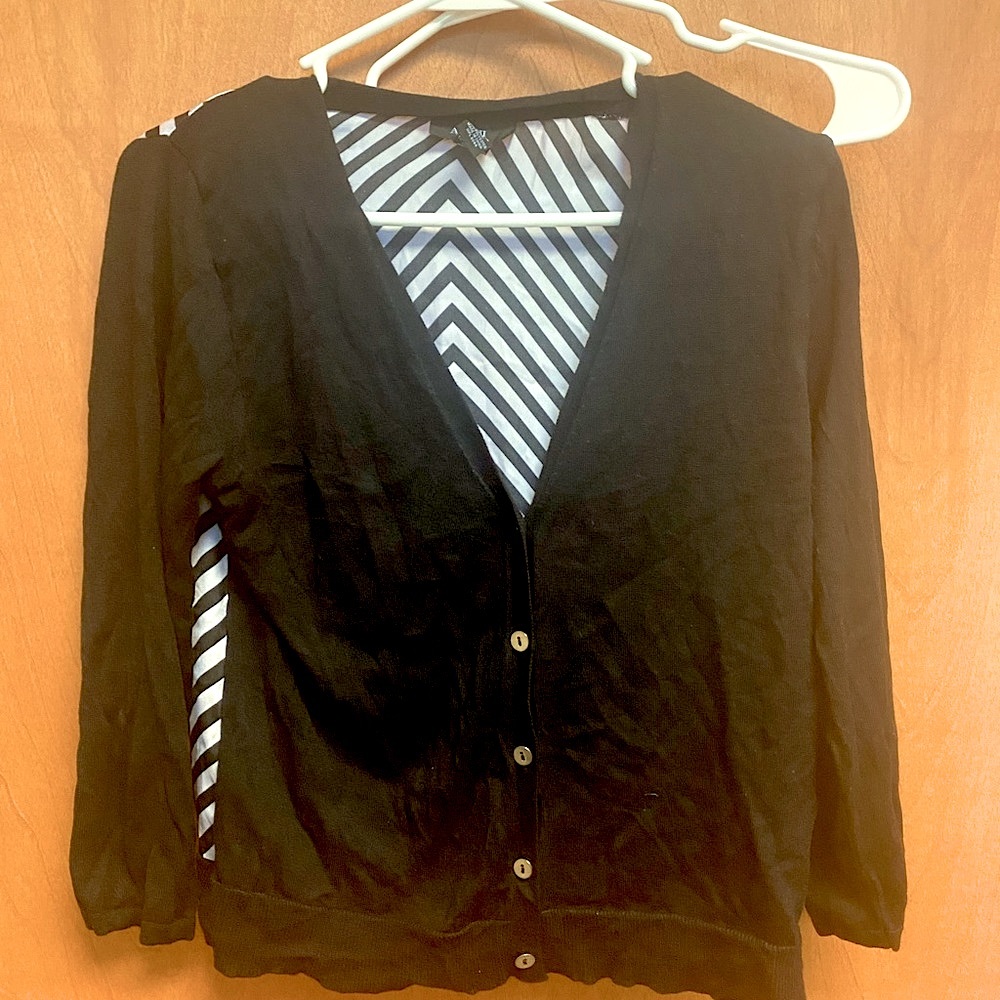 Black cardigan with chevron